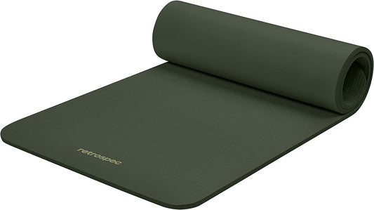 Solana Yoga Mat 1/2" Thick W/Nylon Strap for Men & Women - Non Slip Exercise Mat for Yoga, Pilates, Stretching, Floor & Fitness Workouts