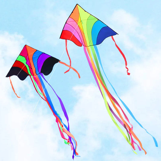 Kite Flying Rainbow Delta Kite for Kids & Adults, with 328 ft Kite String，Extremely Easy to Fly Kite delta kite flying